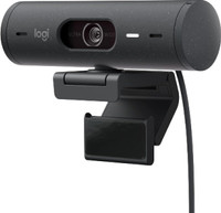 Logitech Brio 500 Full HD Webcam 1080p, with Microphone, USB Connectivity, | 30 FPS, Auto (Focus + White Balance + Brightness Correction), Privacy Shutter, for Skype | Zoom | Meet | Teams(Graphite)