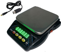 NIBBIN 10Kg Digital Scale For Home Cooking Food Measuring with Rechargeable Betteries Weighing Scale(Black)