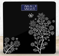 Mivora Weight Machine for Human Weight Digital Weighing Scale Weighing Scale(Black Flower)