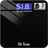 Dr Trust (USA) Zen Rechargeable Digital Personal Weighing Scale Electronic Weight Machine For Human Body (USB Cable Included) Weighing Scale(Black)