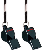 HK SPORTS & TOYS Pealess Whistle with Lanyard for Coach, Trainer, Lifeguard, Survival Emergency Pealess Whistle(Black, Pack of 2)