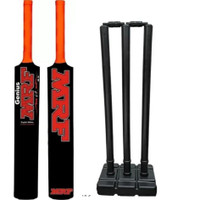 KP FITZONE fitness combo of new stump set full size with PVC plastic cricket bat full size(Black)