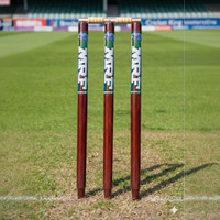 AMN SPORTS mrf IPL Brown 3 Stumps Set & 2 Baills Good Quality Stumps Set (Brown)(Brown)