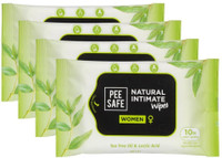 Pee Safe Natural Intimate Wipes for Women - Intimate Wipes(40 Sheets, Pack of 4)