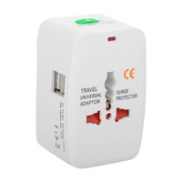 spincart Universal Adapter Worldwide Travel Adapter with Built in Dual USB Charger Ports Worldwide Adaptor(White)