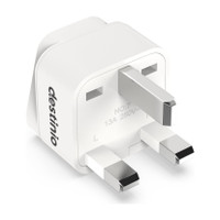 Destinio India to UK Type G Multi Plug 1-Socket Universal Travel Adapter Worldwide Adaptor(White)