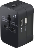 Jihaan Worldwide All in One Universal Travel Adapter Wall Charger AC Power Plug Black Worldwide Adaptor(Black)