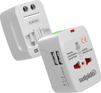Salpido Universal Travel Adapter, Worldwide Plug with 2 USB Ports Worldwide Adaptor(White)