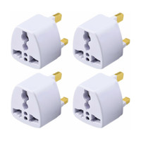 KAVANA (Type G) Travel Adapter UK Flat 3 Pin Power Plug Converter Worldwide Adaptor(White)