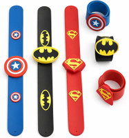 Bouncy Bright Superhero Kids Slap Wrist Band Combo – Silicone Band, Pack of 3 Boys(Multicolor, Pack of 3)