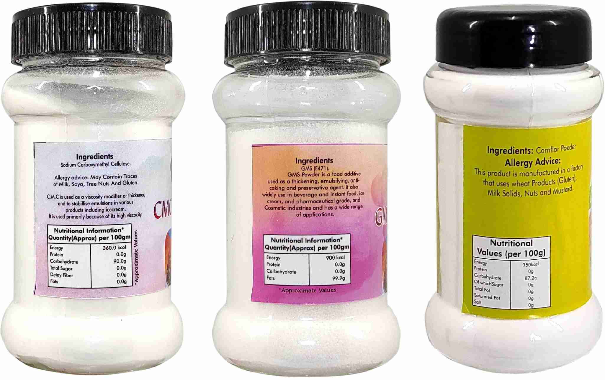 K3 Masala Ice cream Powder Combo of CMC Powder, GMS Powder,Cornflour Powder Carboxymethyl