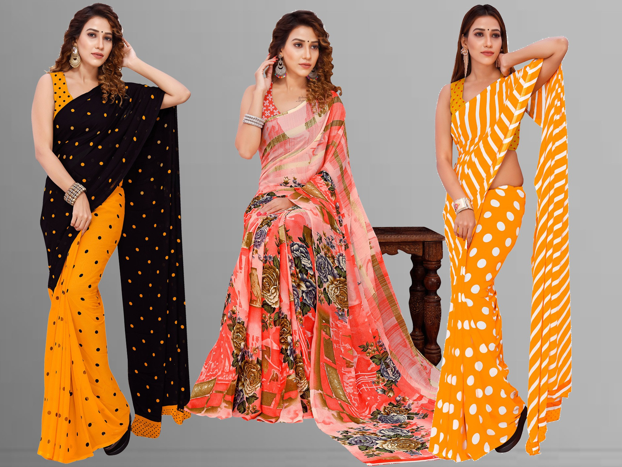 Buy Anand Sarees Floral Print Daily 