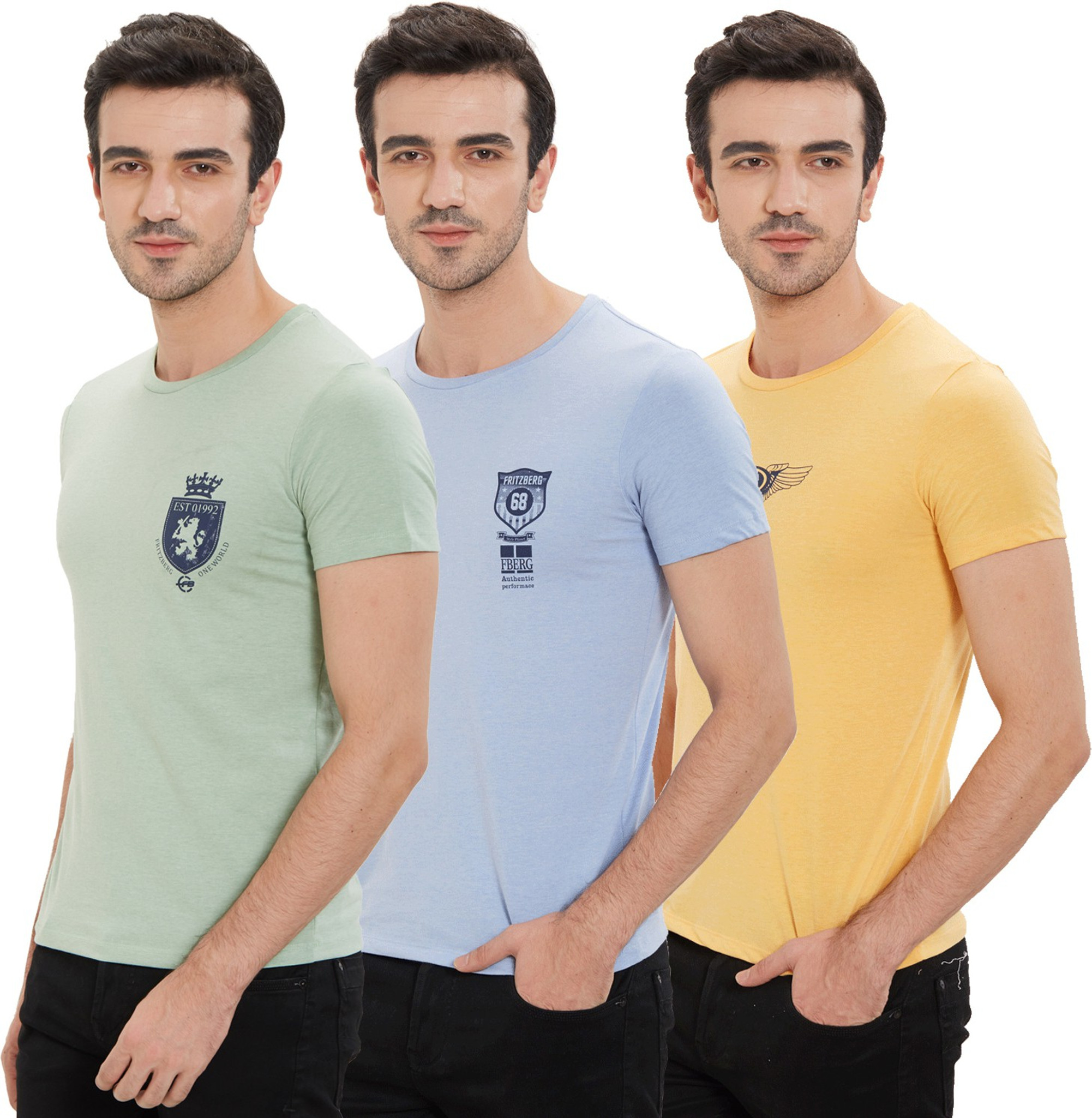 Buy FRITZBERG Printed Men Round Neck 