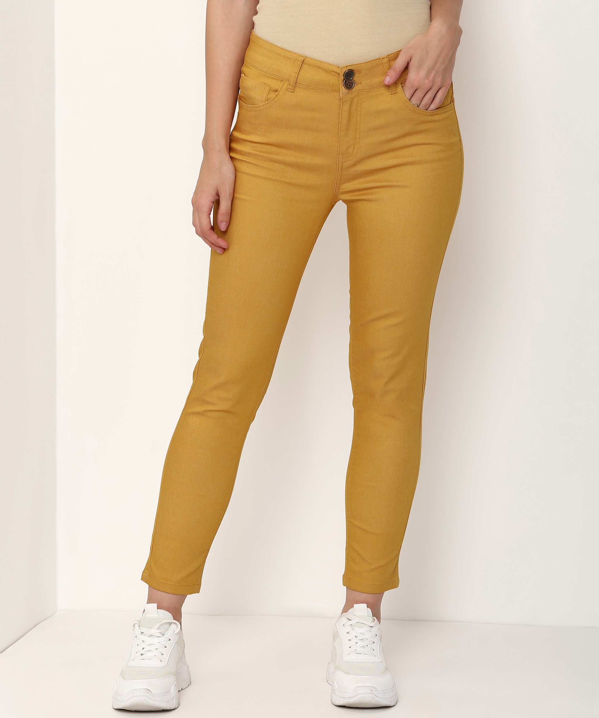 Laura highHigh Waist Trousers  Yellow and Coral  Italian Elegance  Tema  Moda