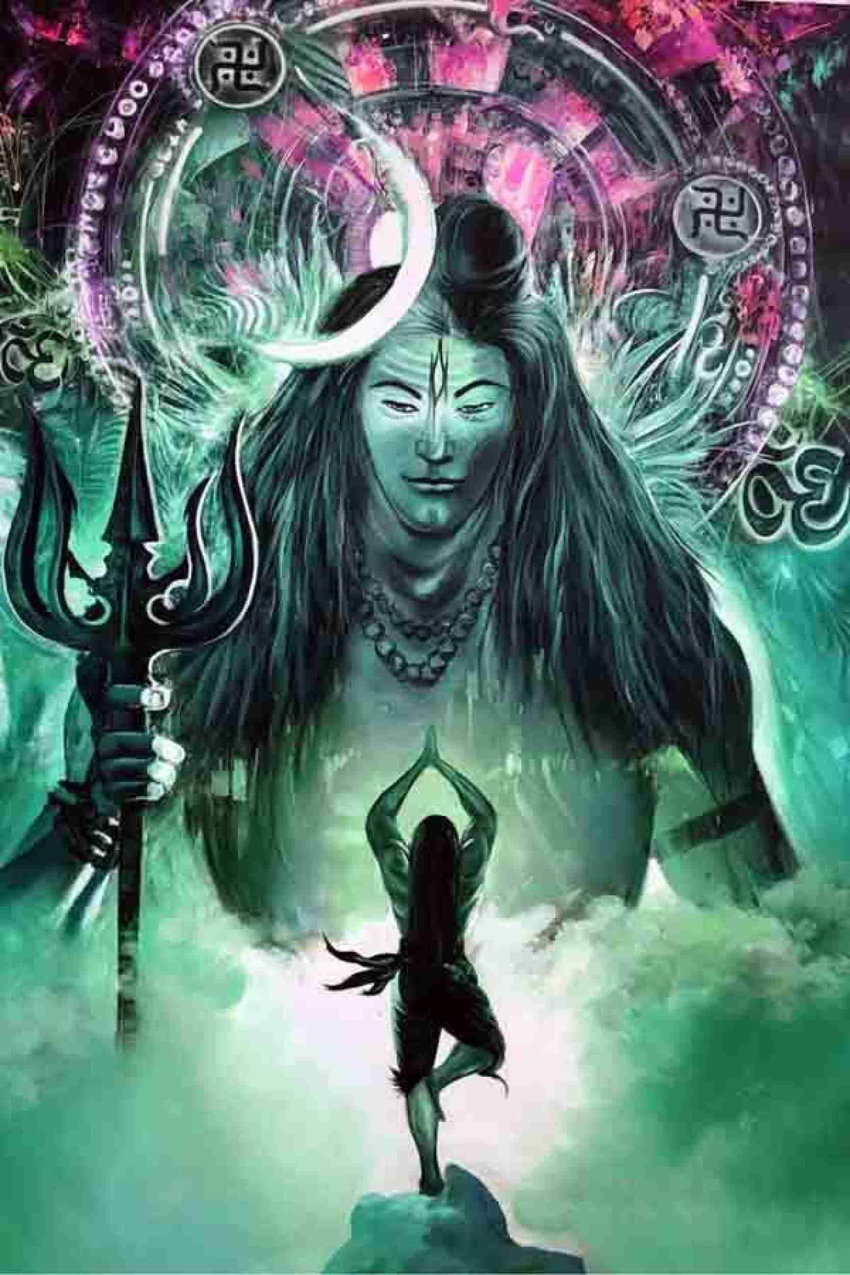 Lord Mahadev | Mahakal | Bholenath | Shiva Religious Painting Poster  Waterproof Vinyl Sticker for Home Decor || (24X18 inches) can1371-2 Fine  Art Print - Religious posters in India - Buy art,