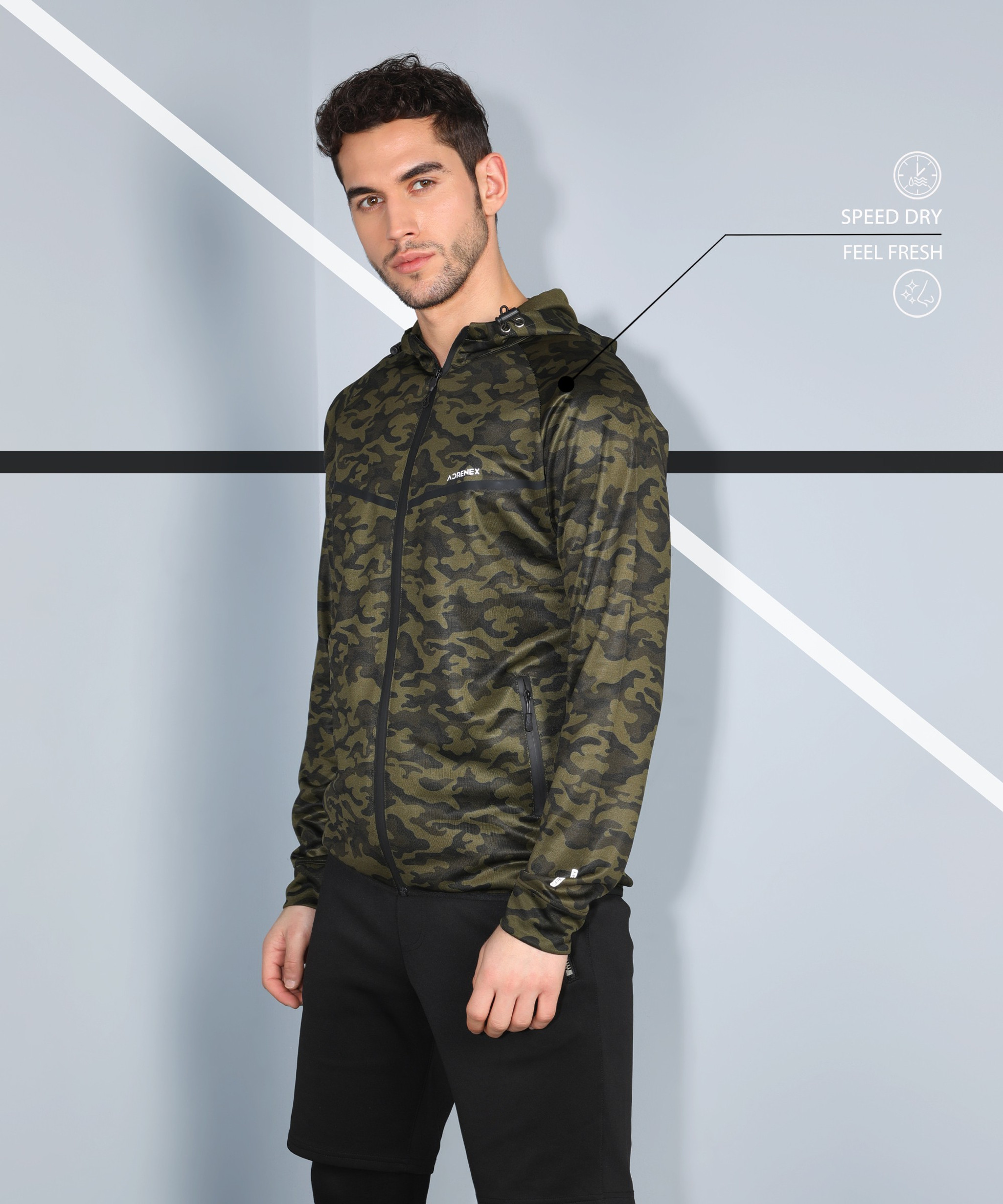 Sleeve Printed Men Sweatshirt 