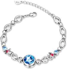 Yellow Chimes Alloy Swarovski Crystal Rhodium Bracelet Image