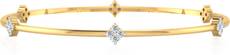 IskiUski The Jeronia Yellow Gold 14kt Swarovski Crystal Bangle(Yellow Gold Plated) Image
