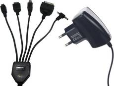 Callmate 6-in-1 Home Charger with iPhone, Nokia, Mini, Micro USB Pin
