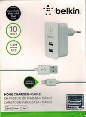 Belkin F8J053 Dual USB Power Adapter (With Lightening Cable)