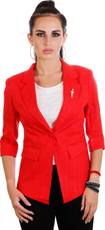 Crossbye Self Design Single Breasted Casual Women's Blazer(Red) Image