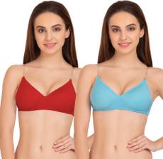 Tweens by Belle Lingeries - Red Transparent Back Padded Seamless Women's T-Shirt Red Bra