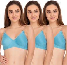Tweens by Belle Lingeries - Turquoise Blue Transparent Back Non-Padded Seamless Women's Full Coverage Blue Bra