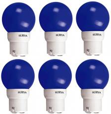 Surya 0.5W B22 LED Bulb (Blue, Pack of 6)