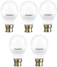 Crompton 14W B22 RoundLED Bulb (White, Pack Of 5)