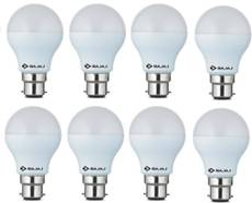 Bajaj 3W B22 Round LED Bulb (White, Pack of 8)