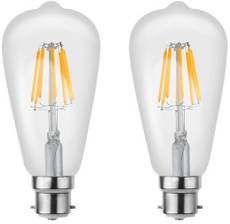 Imperial 16199 8W B22 LED Filament Bulb (Yellow, Pack of 2)
