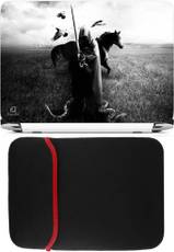 FineArts Ghost with Snake & Horse Laptop Skin with Reversible Laptop Sleeve Combo Set Image