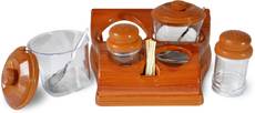 All In One Pickle Jars, Salt Pepper Dispensers, Tissue Napkin Holder And Toothpick Holder
