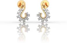 I Love Diamonds Dazzler Dandy in Yellow Gold Earrings 18 K Diamond Yellow Gold Stud Earring