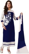 Makekartz Georgette Embroidered Semi-stitched Salwar Suit Dupatta Material