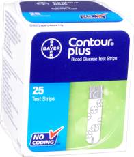Bayer Contour Plus Glucometer Strips Only..