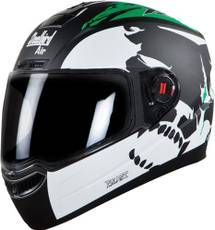 Steelbird SBA-1 Motorbike Helmet - M(Matt black and Green) Image
