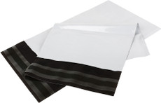 Styles Creation Tamper Proof POD Courier Bags 12"X16" (Pack of 100)(White, Black)