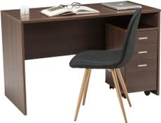 Durian WALTER Engineered Wood Office Table(Free Standing, Finish Color - Walnut)