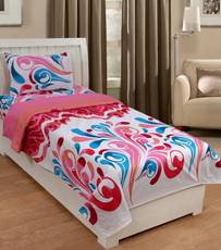 The Divine Cotton King Bed Cover(Multicolor, 1 Single Bedsheet With 1 Pillow Cover)