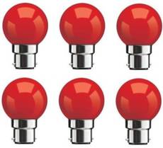 Syska 0.5W Standard B22 45L LED Bulb (Red,Pack of 6) Image