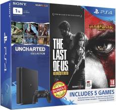 Sony PS4 Slim 1TB Ultimate Player Edition (With The Last of Us & Uncharted Collection, God of War Remastered)