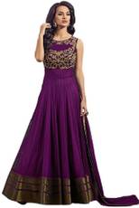 PURVA ART Anarkali Gown(Purple) Image