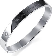 Tinera Trends Stainless Steel Cubic Zirconia, Zircon Platinum Kada