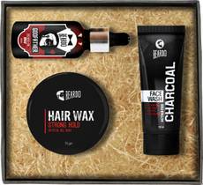 Beardo Godfather Lite Beard Oil - Strong Hold Hair Wax & Activated Charcoal Facewash Combo set of 3(Set of) Image