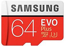 Samsung EVO Plus 64GB MicroSDXC Class 10 (94MB/s) Memory Card (With Adapter) Image
