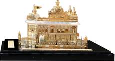 KOLAMBAS Crystal 24 karat Gold Plated Miniature Model of GOLDEN TEMPLE Home Decorative Souvenir Corporate Showpiece Christmas/New Year Gift Showpiece - 4 cm(Crystal, Gold)