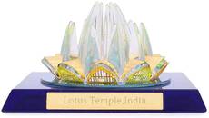 KOLAMBAS Crystal 24 karat Gold Plated LOTUS TEMPLE Home Decorative Model Miniature Souvenir Corporate Showpiece Christmas/New Year Gift Showpiece - 4 cm(Crystal, Gold)