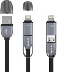 iVoltaa Micro & Lightning 2in1 Sync & Charge USB Cable(Black) Image