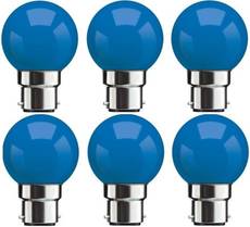 Syska 0.5 W Standard B22 45L LED Bulb (Blue,Pack of 6) Image